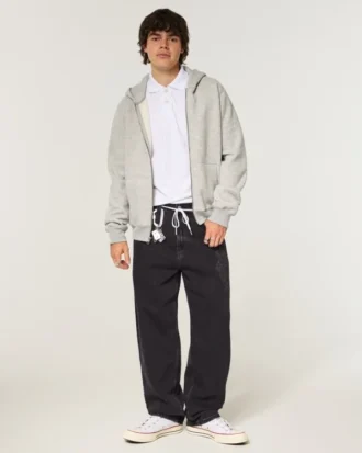 Tvättade svarta Dragon Graphic Skater Baggy Jeans