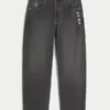 Tvättade svarta skaterjeans med joker-motiv Tvättade svarta skaterjeans med joker-motiv