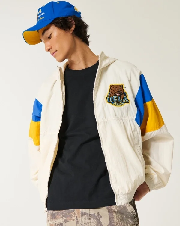 UCLA Bruins vindjacka med huva och tryck UCLA Bruins vindjacka med huva och tryck