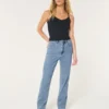 Ultra hög midja, medium tvätt, 90-tals raka jeans