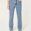 Ultra hög midja, medium tvätt, 90-tals raka jeans