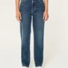 Ultra hög midja, mörk tvätt, 90-tals raka jeans Ultra hög midja, mörk tvätt, 90-tals raka jeans