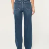 Ultra hög midja, mörk tvätt, 90-tals raka jeans Ultra hög midja, mörk tvätt, 90-tals raka jeans