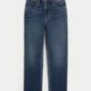 Ultra hög midja, mörk tvätt, 90-tals raka jeans Ultra hög midja, mörk tvätt, 90-tals raka jeans