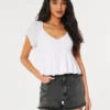 Ultra högmidjade blekta svarta momshorts i denim
