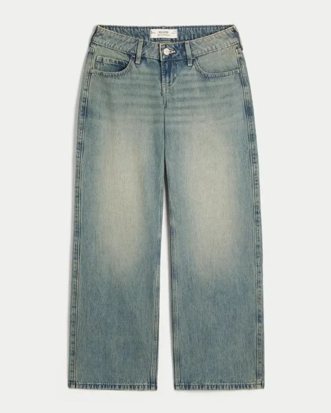 Ultra låg midja, medium tvätt, baggy jeans Ultra låg midja, medium tvätt, baggy jeans