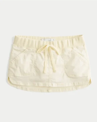 Ultra låg midja twill mikro miniskort