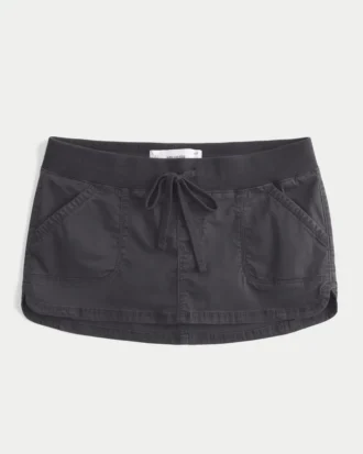 Ultra låg midja twill mikro miniskort