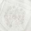Ultra låg midja vita broderade fickor flare jeans Ultra låg midja vita broderade fickor flare jeans