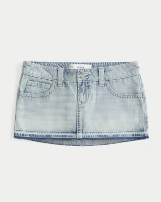 Ultra lågmidjad denim-mikromini-skort
