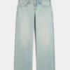 Ultralåg midja Ljus tvätt Baggy jeans med spänne bak Ultralåg midja Ljus tvätt Baggy jeans med spänne bak
