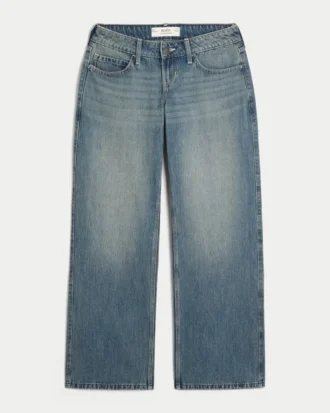 Ultralåga baggy jeans i mörk tvätt