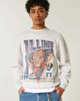 University of Illinois Fighting Illini grafisk crew-tröja