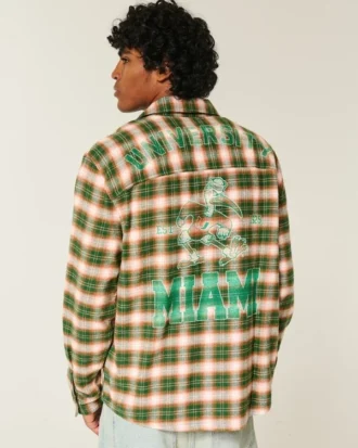 University of Miami Hurricanes grafisk flanellskjorta