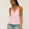 Vävd halterneck-babydoll-top Vävd halterneck-babydoll-top
